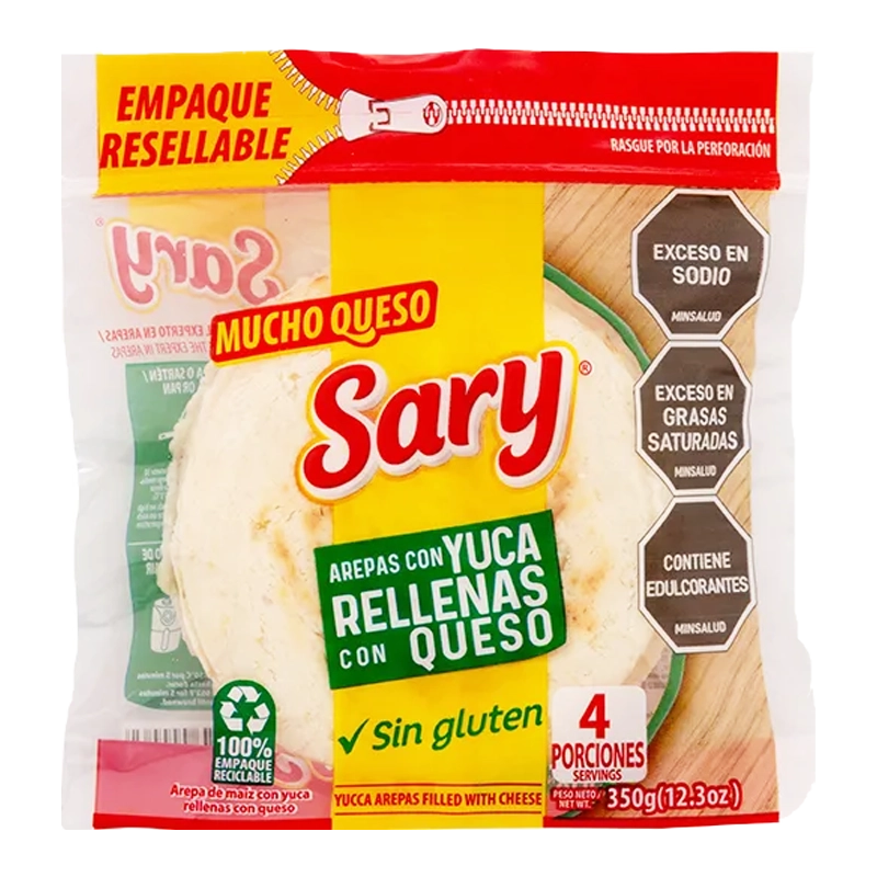 AREPA SARY YUCA RELL QUESO X4 X350 GR